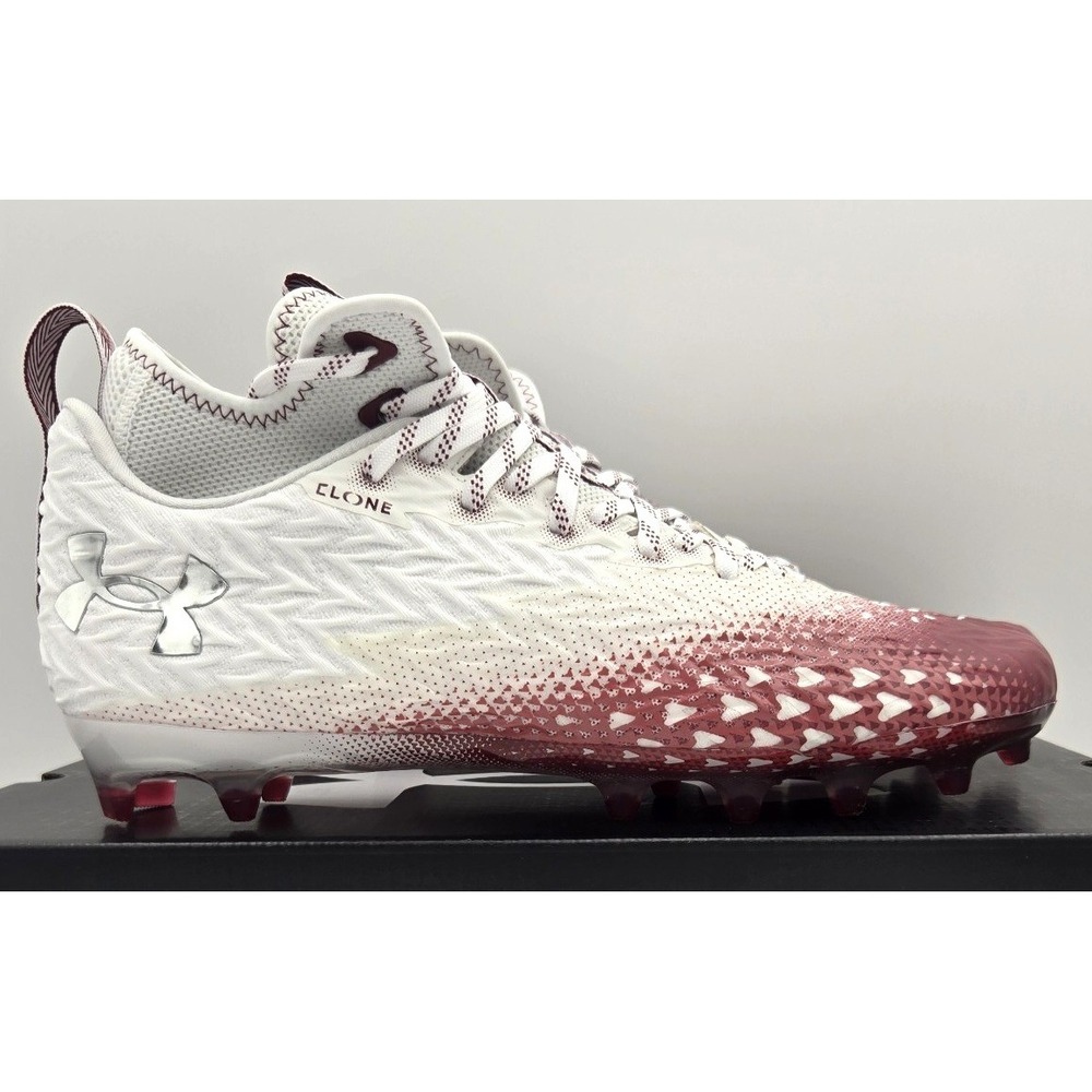Under Armour Men's Spotlight Clone 3.0 MC Football Cleats White/Red Size 13 UA